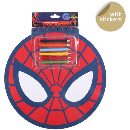 immagine-1-cerda-spider-man-quaderno-rotondo-con-6-matite-colorate-e-adesivi-30-x-25-cm-ean-08445484120486 (7894387130615)