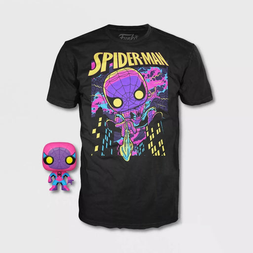 immagine-1-funko-spider-man-set-t-shirt-spiderman-tg.-s-bambino-e-figure-funko-pocket-pop-black-light-4-cm-ean-889698554879 (7877870452983)